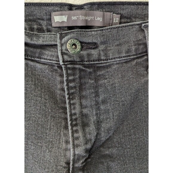 Levi's 505 Straight Leg Denim Jeans Women's 12 (34x27) Black (658) - Picture 3 of 3